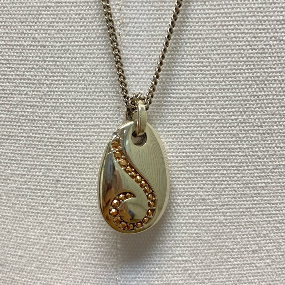Long Chain Necklace w Double Sided Pendant